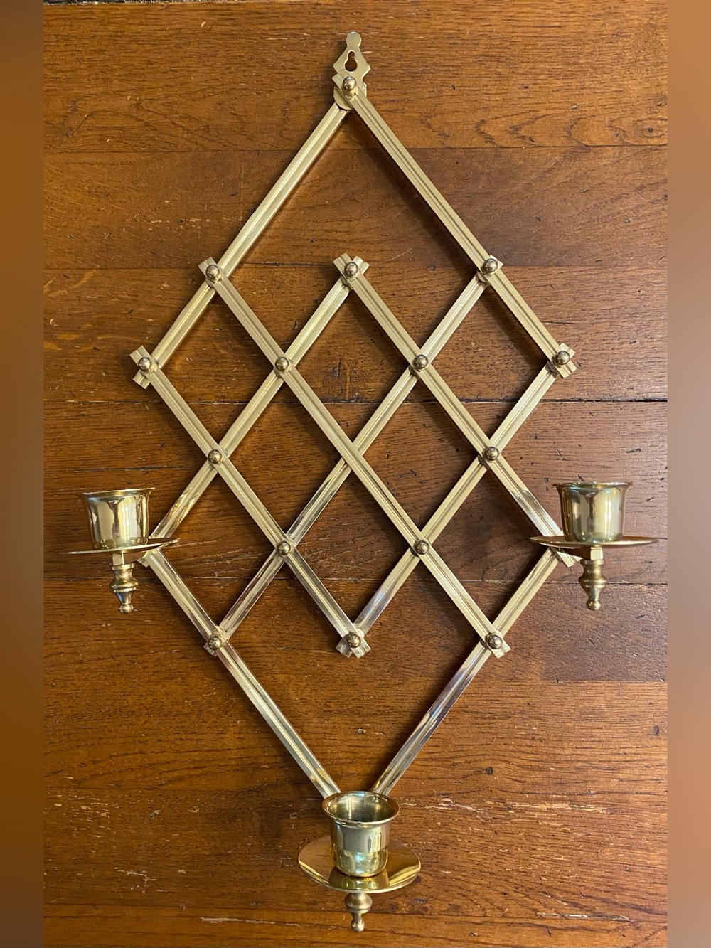 Brass Accordion Wall Sconce Candlestick Holder Retired VTG Partylite Adjustable